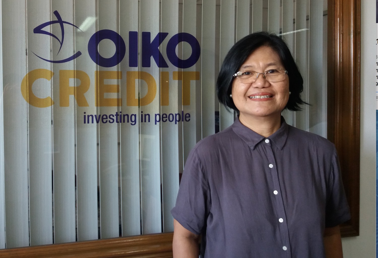 Marilou Juanito, regional koordinator för Oikocredits kapacitetsbyggnad och socialtjänst i Sydostasien.